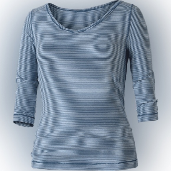 Royal Robbins Kickback Front Stripe 3/4-Sleeve Top Women's Size XL - Picture 1 of 8